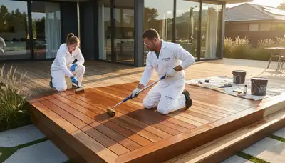 Professional deck staining service protecting wood surfaces in Billings, MT