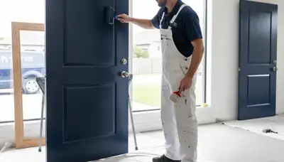 Professional door painting service in Billings, MT by expert house painters using durable finishes
