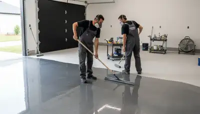 Epoxy floor coating in Billings, MT for garage and basement by local painting contractors