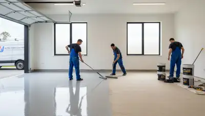 Epoxy garage floor coating in Billings, MT applied by professional house painters for a durable finish