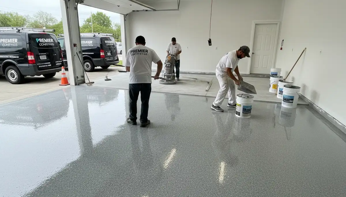 Epoxy garage floor coating in Billings MT by professional house painters for durable, polished finish