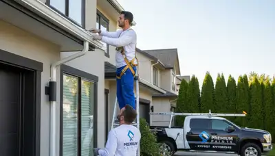 Professional gutter painting on residential home exterior in Billings, MT by local house painters