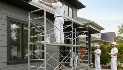 Professional gutter painting on residential home in Billings, MT by local house painters