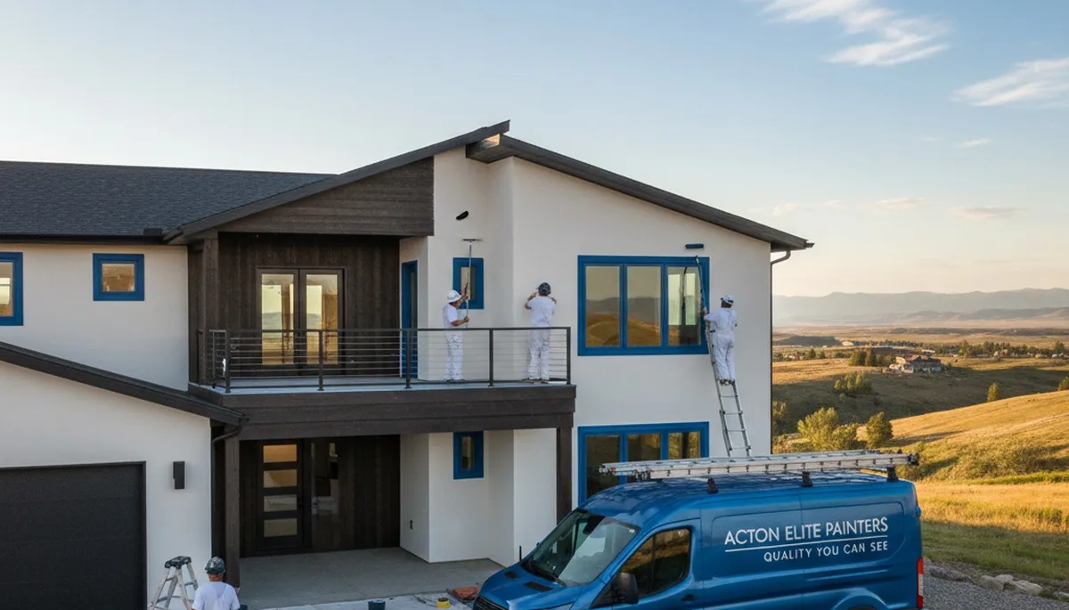 Professional house painters working on residential exterior in Billings, MT