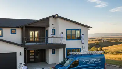Professional house painters working on residential exterior in Billings, MT