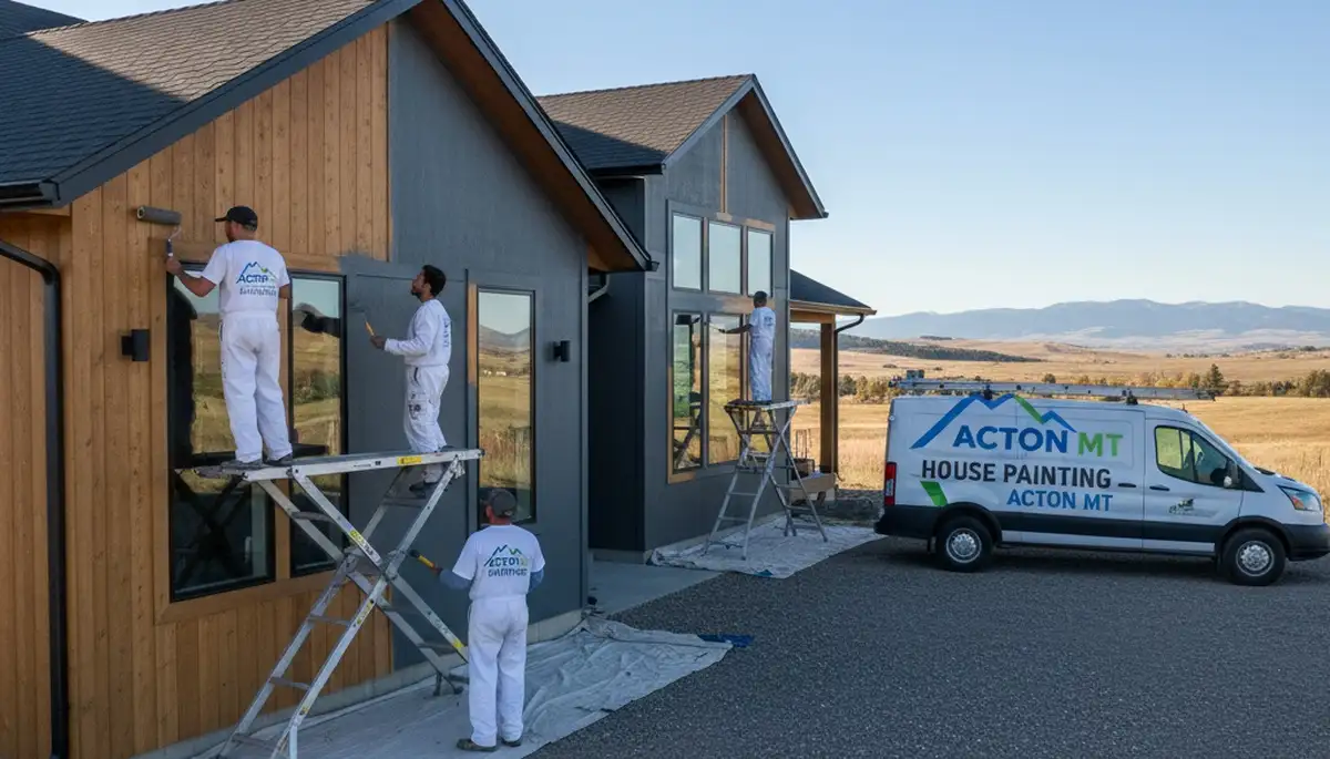 Professional house painting contractors working on residential exterior in Billings MT