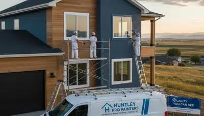 Professional house painters working on residential exterior in Billings, MT