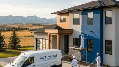 Billings, MT house painting contractors painting a home exterior with professional finish
