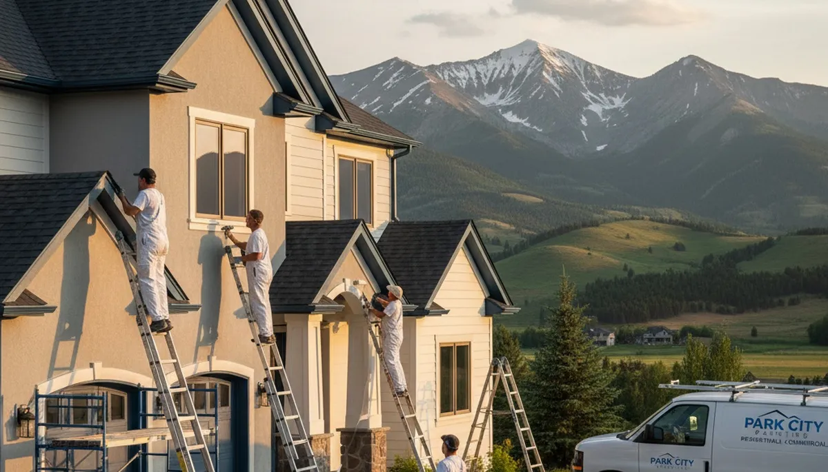 Professional house painters in Billings MT applying exterior paint on a residential home