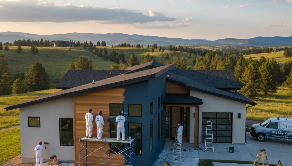 Professional house painters working on residential exterior in Billings, MT