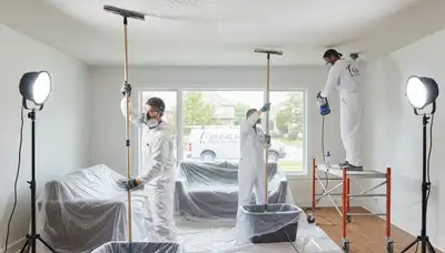 Professional popcorn ceiling removal by house painters in Billings, MT for modern, clean interiors