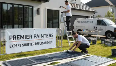 Professional shutter painting on a home exterior in Billings, MT by expert house painters