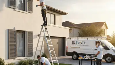 Professional shutter painting on residential home exterior in Billings, MT by expert house painters