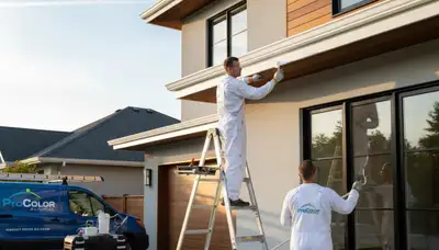 Professional trim and fascia painting on a Billings, MT home by expert local house painters