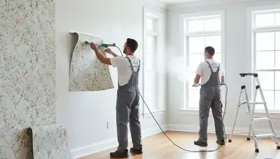 Professional wallpaper removal and wall prep by house painters in Billings, MT homes
