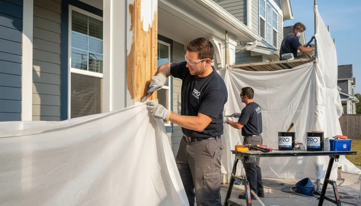 Professional wood rot repair on home exterior by painting contractors in Billings, MT